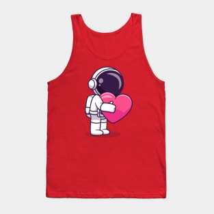 Cute Astronaut Hug Love Heart Cartoon Tank Top